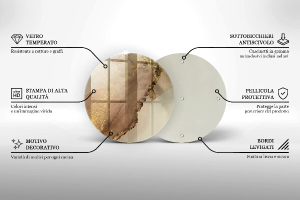 Glass cutting board Abstraction gold