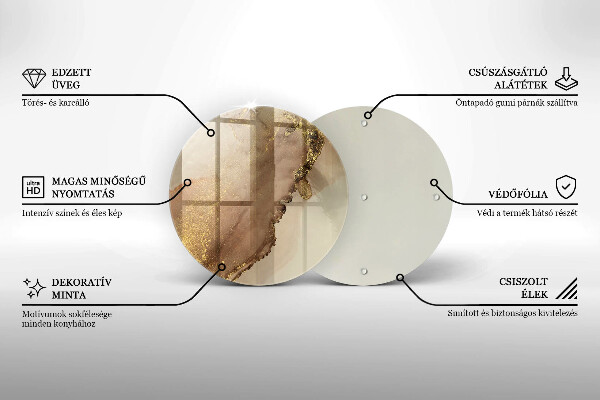 Glass cutting board Abstraction gold