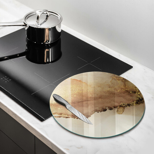 Glass cutting board Abstraction gold