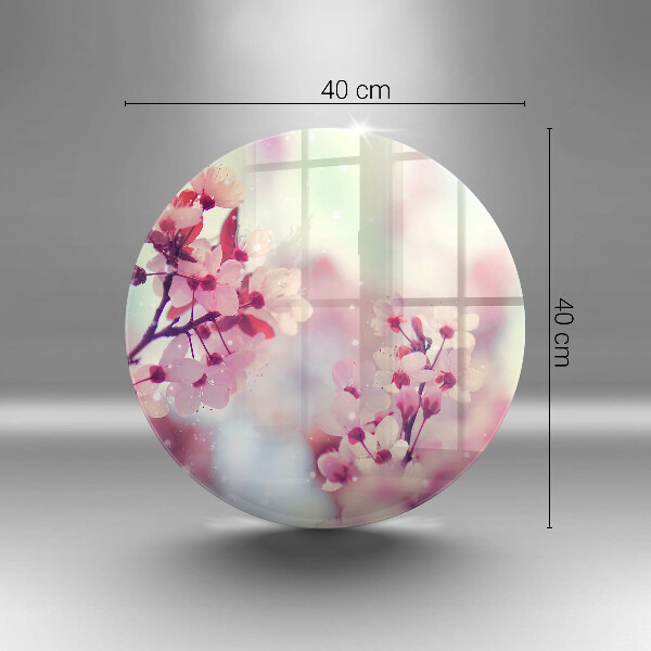 Chopping board glass Spring pink flowers
