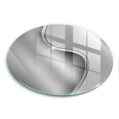 Chopping board glass Silver metal abstraction