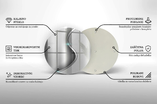 Chopping board glass Silver metal abstraction