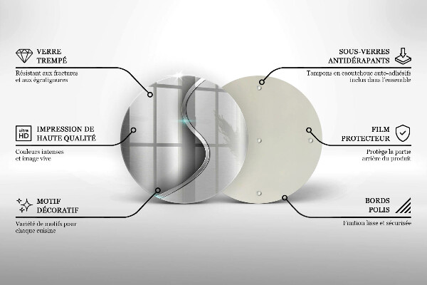Chopping board glass Silver metal abstraction