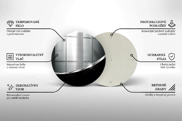 Glass cutting board Abstraction with metal