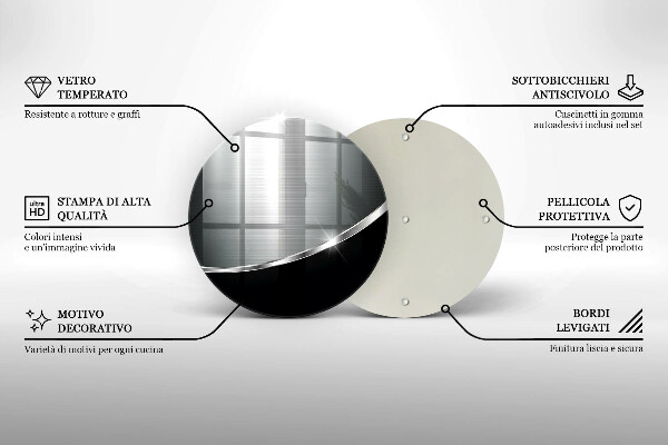 Glass cutting board Abstraction with metal
