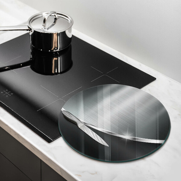Glass cutting board Abstraction with metal