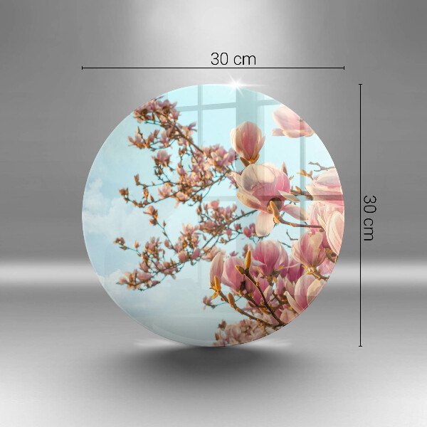 Chopping board glass Pink Flowers Tree