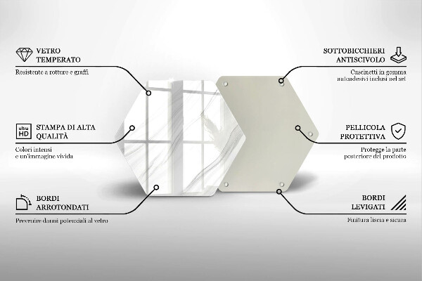 Glass worktop saver Delicate marble