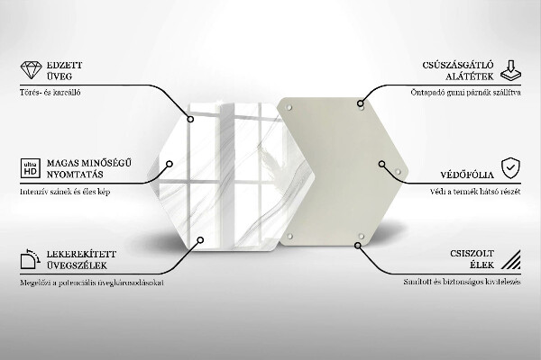 Glass worktop saver Delicate marble