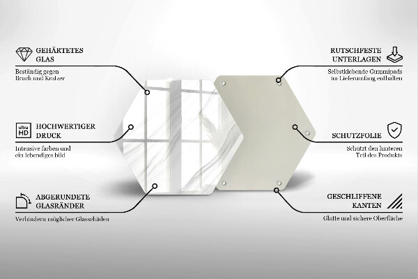 Glass worktop saver Delicate marble