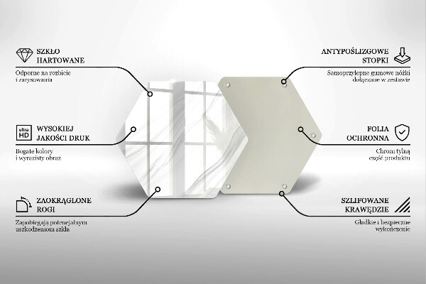 Glass worktop saver Delicate marble