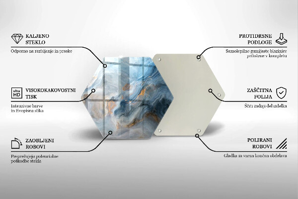 Glass chopping board Marble texture