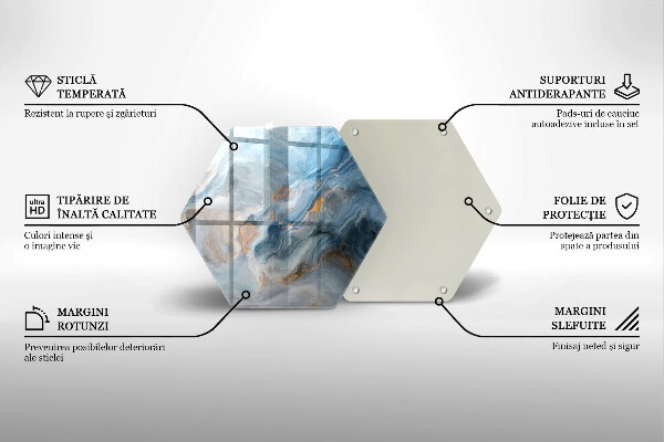 Glass chopping board Marble texture