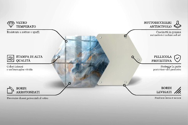 Glass chopping board Marble texture