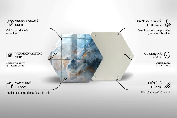 Glass chopping board Marble texture