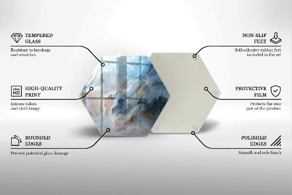 Glass chopping board Marble texture