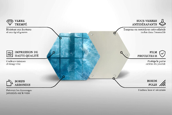 Chopping board glass Blue water