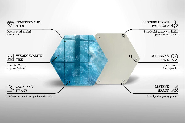 Chopping board glass Blue water