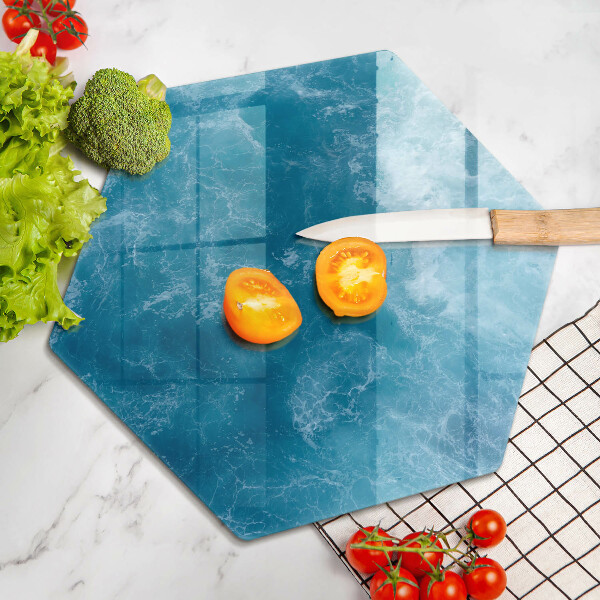 Chopping board glass Blue water