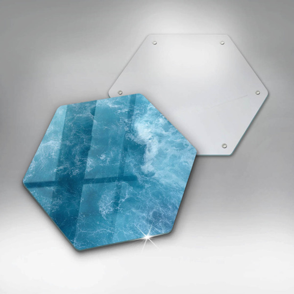 Chopping board glass Blue water