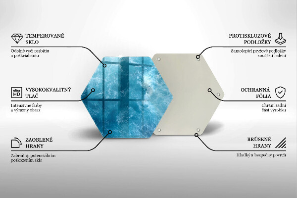 Chopping board glass Blue water