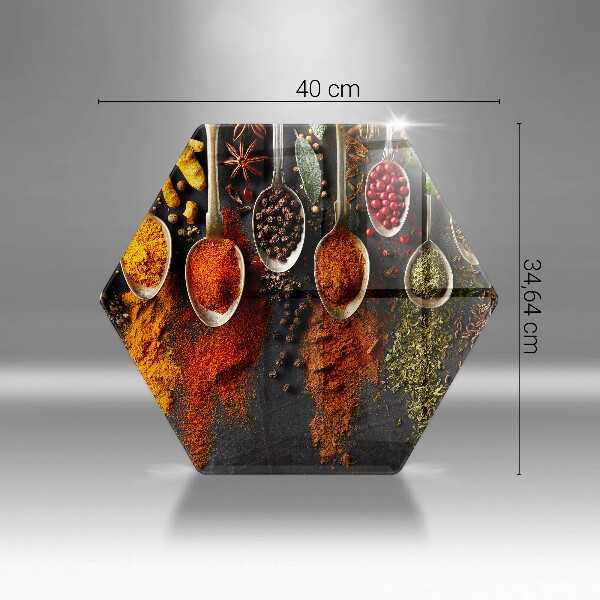 Chopping board Spoons with spices