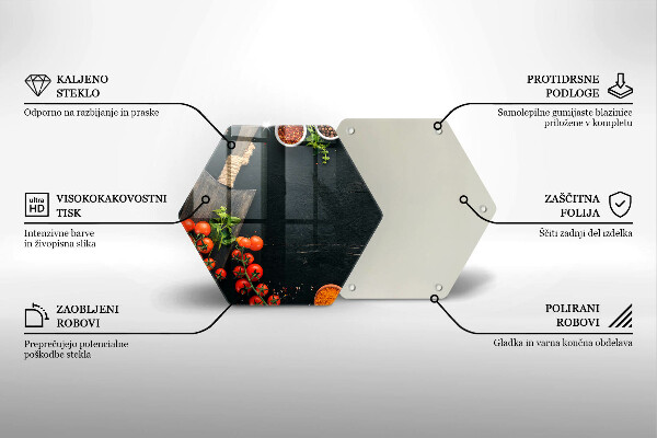 Glass chopping board Cherry tomatoes