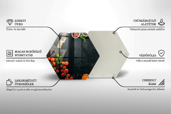 Glass chopping board Cherry tomatoes