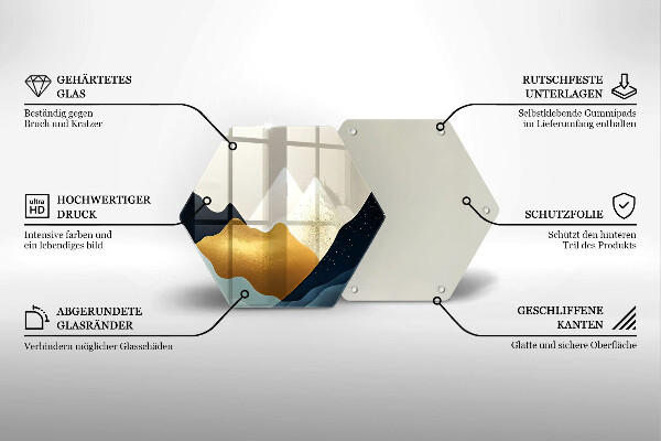 Glass worktop protector Abstract mountains