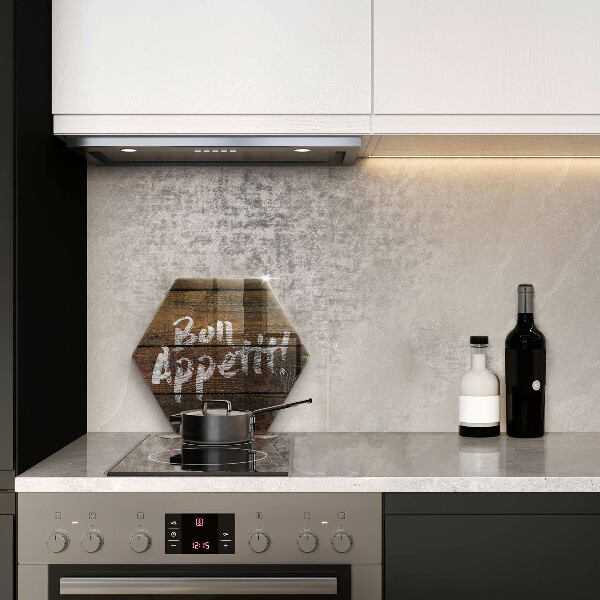 Chopping board glass Boards inscription Bon Appetit