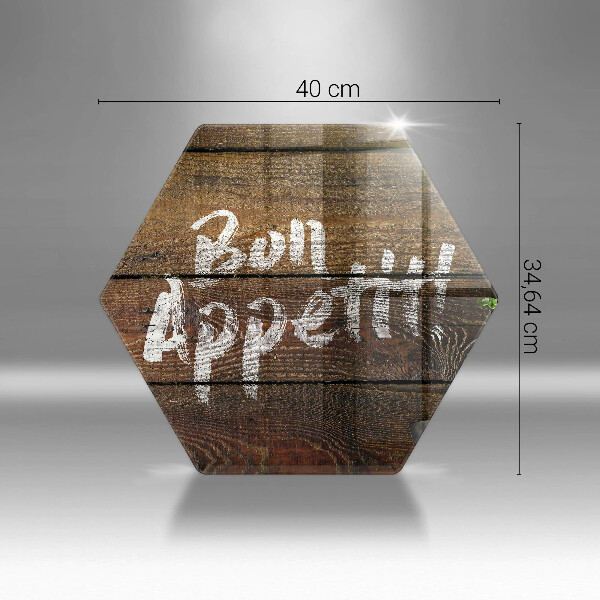 Chopping board glass Boards inscription Bon Appetit