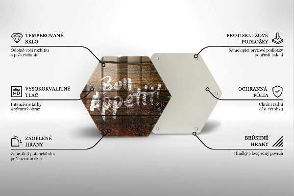 Chopping board glass Boards inscription Bon Appetit