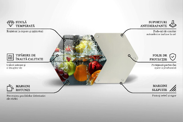 Chopping board glass Juicy fruit in water