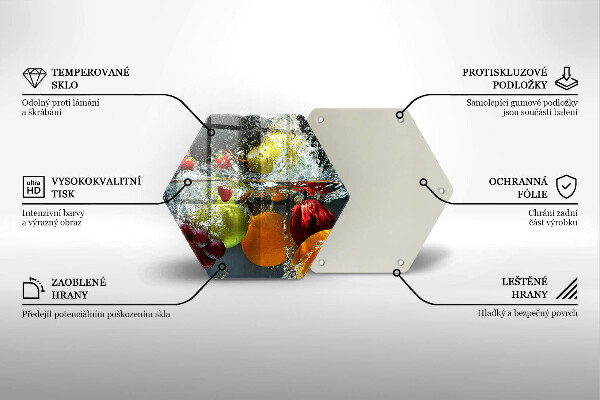 Chopping board glass Juicy fruit in water