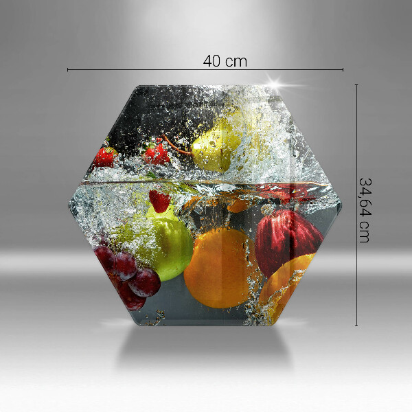 Chopping board glass Juicy fruit in water