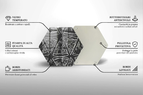 Glass chopping board Pizza illustration