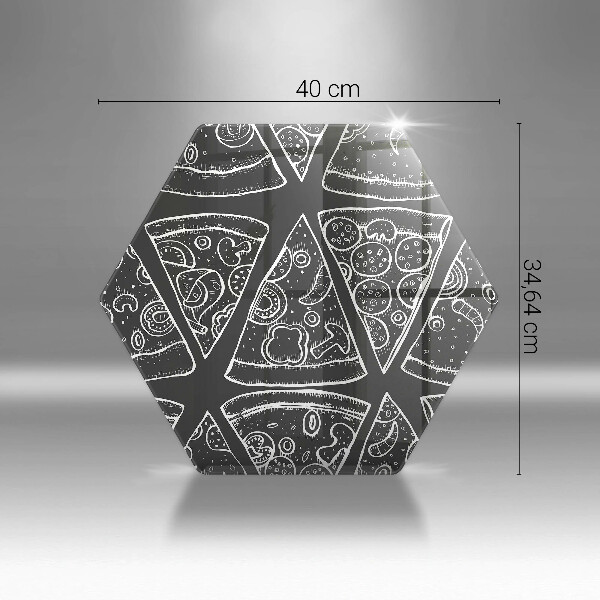 Glass chopping board Pizza illustration