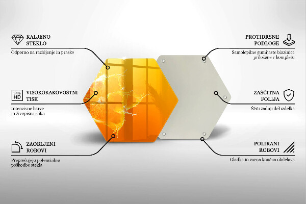 Glass chopping board Juicy fruit of orange