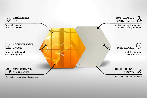 Glass chopping board Juicy fruit of orange