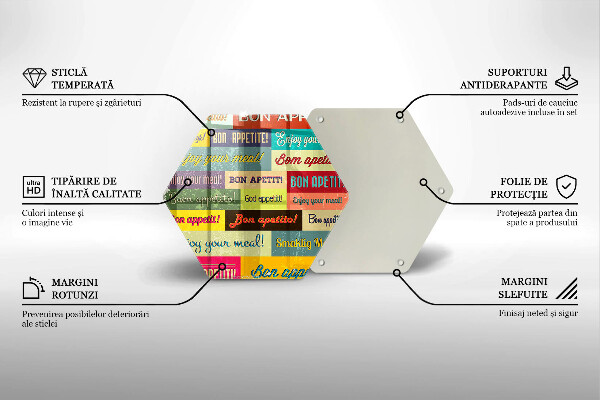 Chopping board glass Enjoy your meal transcriptions