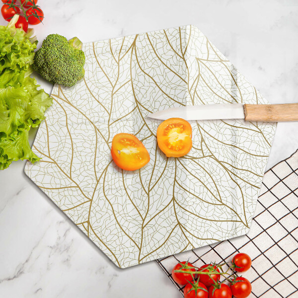 Chopping board Line-art leaves pattern