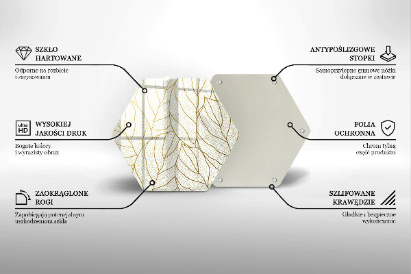 Chopping board Line-art leaves pattern
