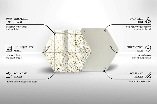 Chopping board Line-art leaves pattern