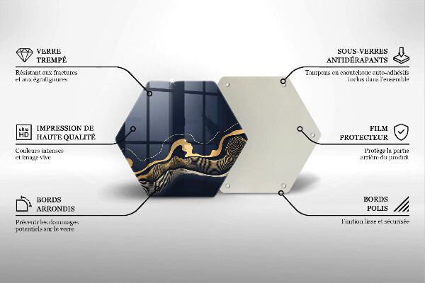 Chopping board Abstraction golden lines