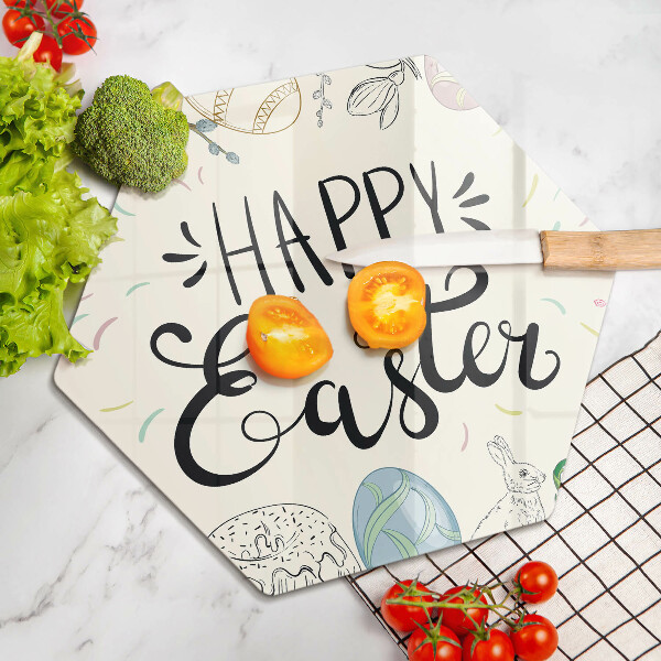Glass chopping board Happy Easter