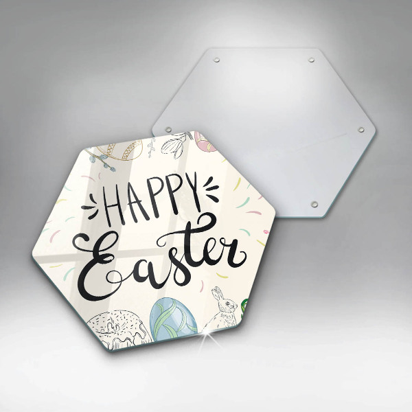 Glass chopping board Happy Easter