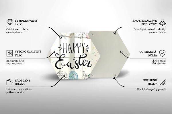 Glass chopping board Happy Easter