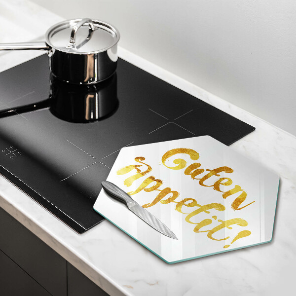 Glass chopping board The inscription GUTEN APPETIT!