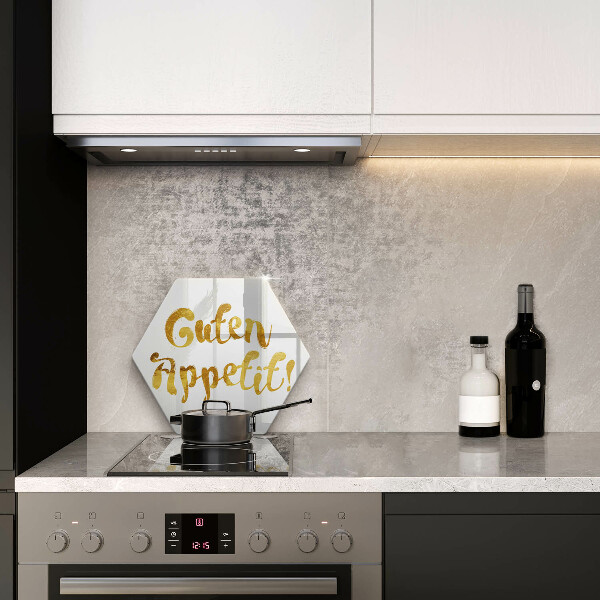 Glass chopping board The inscription GUTEN APPETIT!