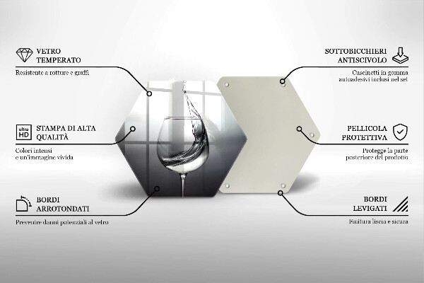 Glass worktop saver A glass of water